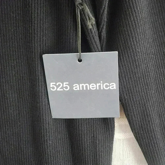 NWT 525 America Off Shoulder Ribbed Mini Sweater Dress Black L - Picture 8 of 11